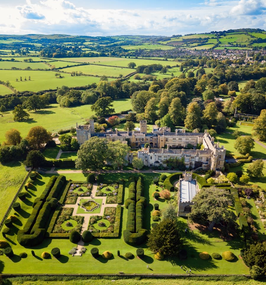The Farrier - Wonderful Winchcombe Aerial view of Sudeley Castle amongst rolling hills